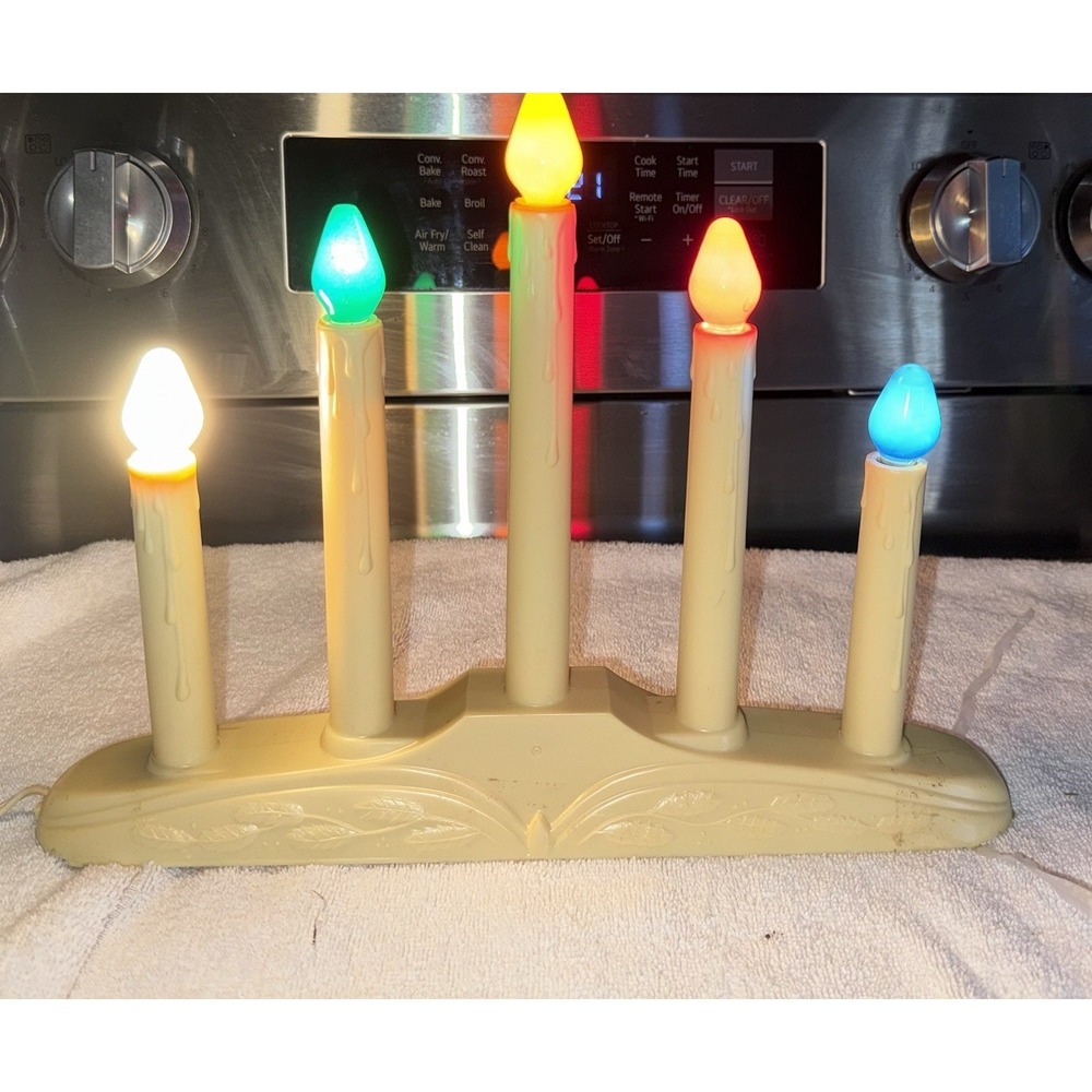 Vintage Christmas Candle 5 Light Candolier‎ Candelabra Electric
